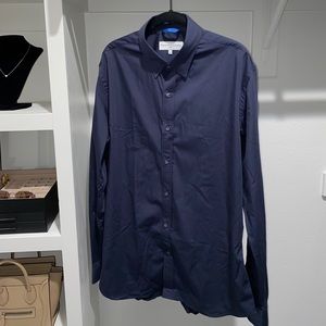 Teddy Stratford Dress Shirt with Zipper in 4 Navy